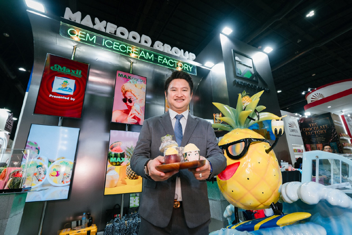 แม็คซ์ฟู๊ดฯ  ปักธง “Premium Thai Dessert” บนเวทีโลก โชว์นวัตกรรมไอศกรีมผลไม้สุดล้ำในงาน THAIFEX 2026 เดินหน้ารุกยุโรป–อเมริกา ดันยอดแตะ 1,000 ล้านภายในปี 2027