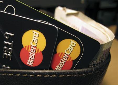 MasterCard credit cards are seen in this illustrative photograph taken in London