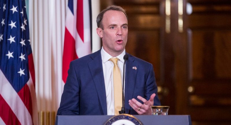 Dominic Raab Secretary Of State Mike Pompeo Meets With UK Foreign Secretary Dominic Raab At The State Department