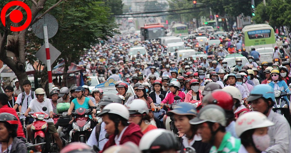 Stuck in Traffic jam vietnam