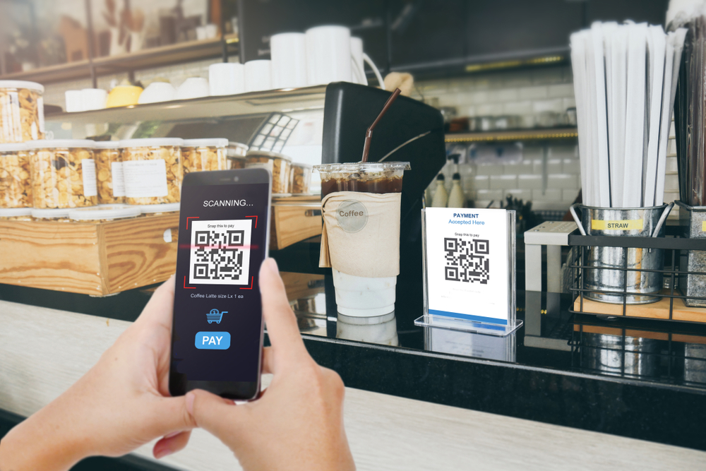 Qr code payment, E wallet , cashless
