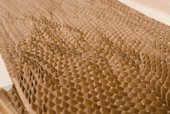 paper honeycombs filled with doors