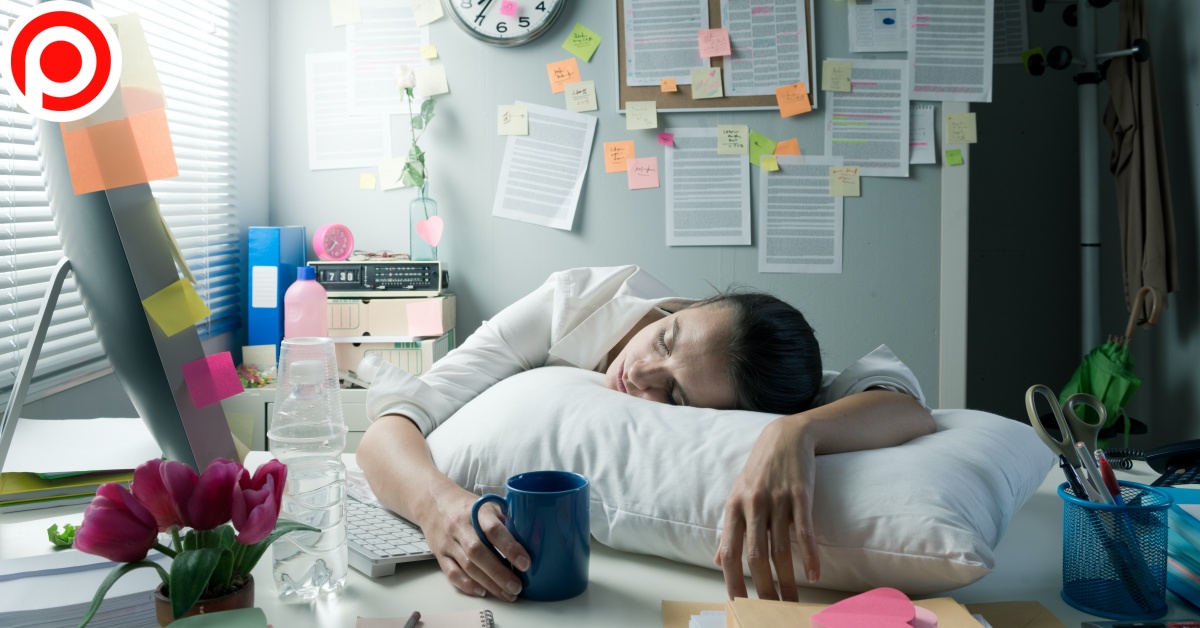 Tired work working online HR