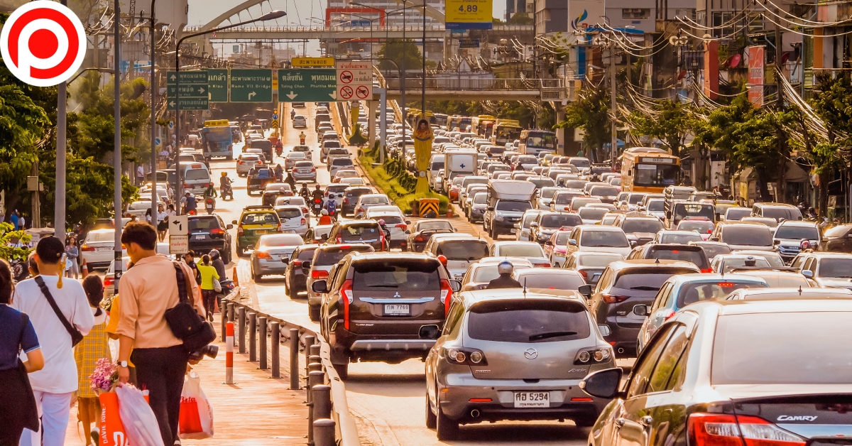 car June,2019,Bangkok,Thailand,Traffic,Jam,On,A,City,Street.