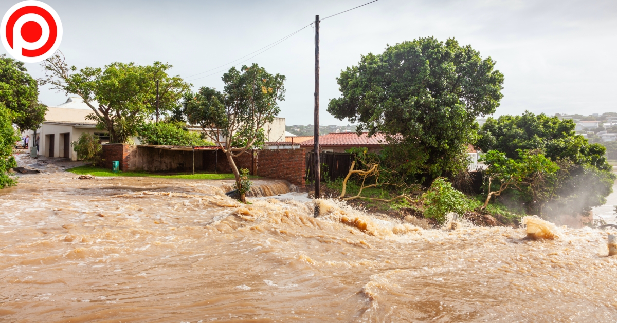 Climate change Floodwaters,In,The,Town,Of,Bushmans,River,In,The,Eastern