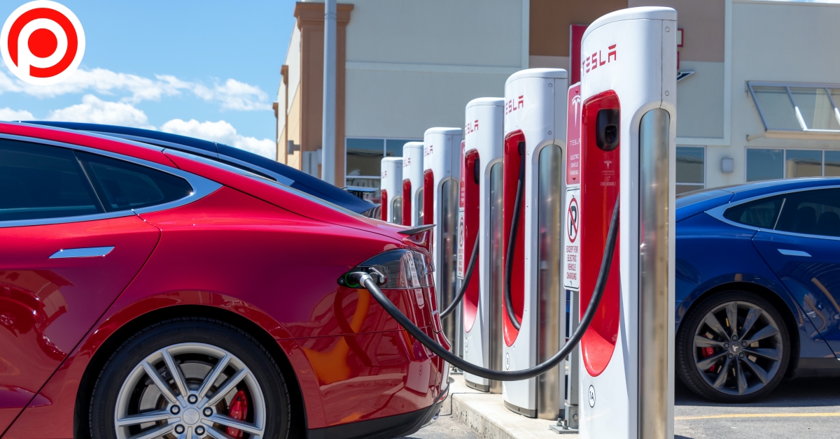 Red,Tesla,Model,S EV
