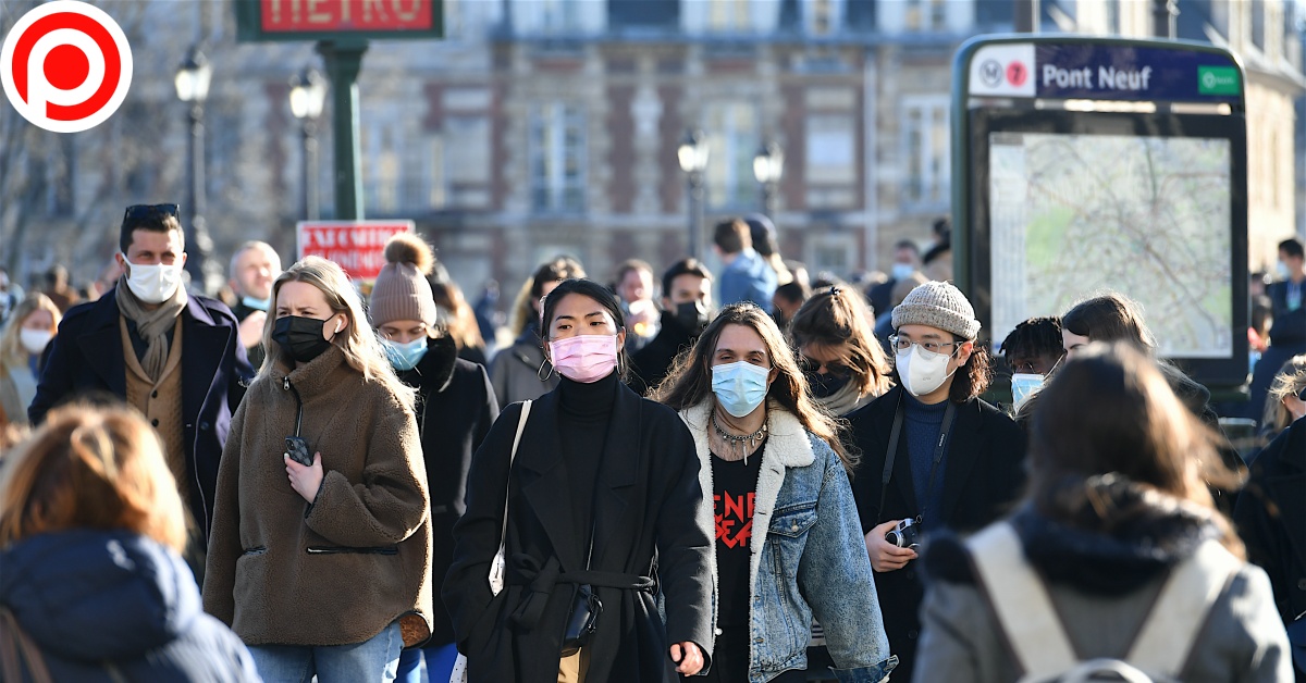 covid eu europe mask Paris,,France-03,02,2021:people,Wearing,Protective,Face,Masks,In,A