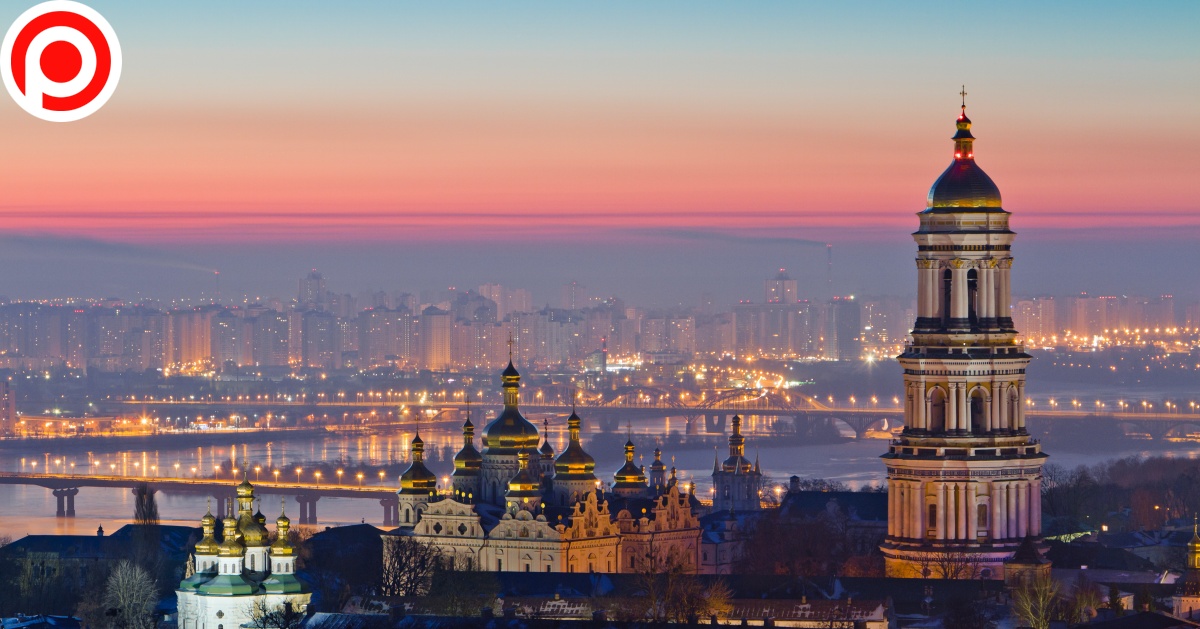 Aerial,View,At,Sunrise,Of,The,Kiev-pechersk,Lavra,-,One