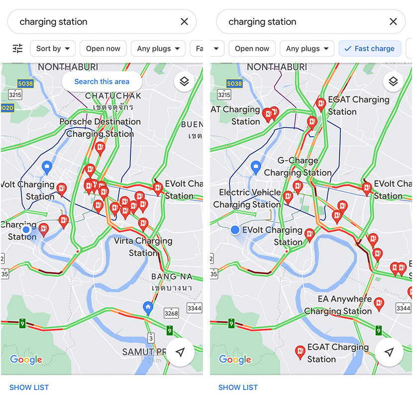 Google Maps EV Charger
