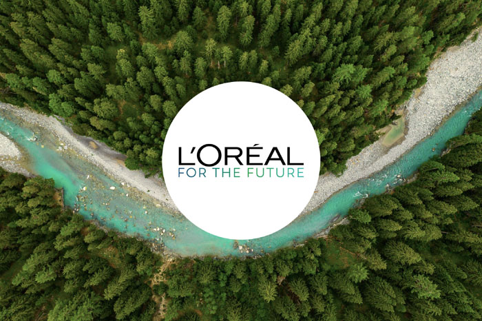 Inn River flowing in the forest in Switzerland. Aerial view from drone on a blue river in the mountains