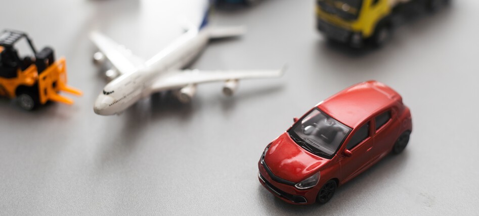 Figurine,,Toy,Car,And,Toy,Airplane