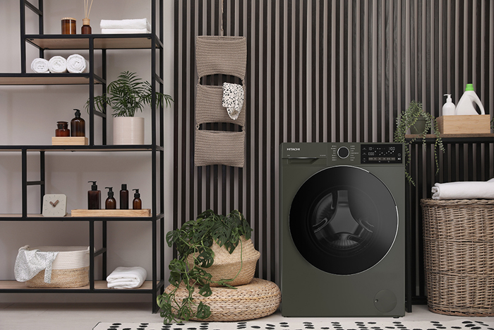 Laundry,Room,Interior,With,Washing,Machine,And,Stylish,Furniture