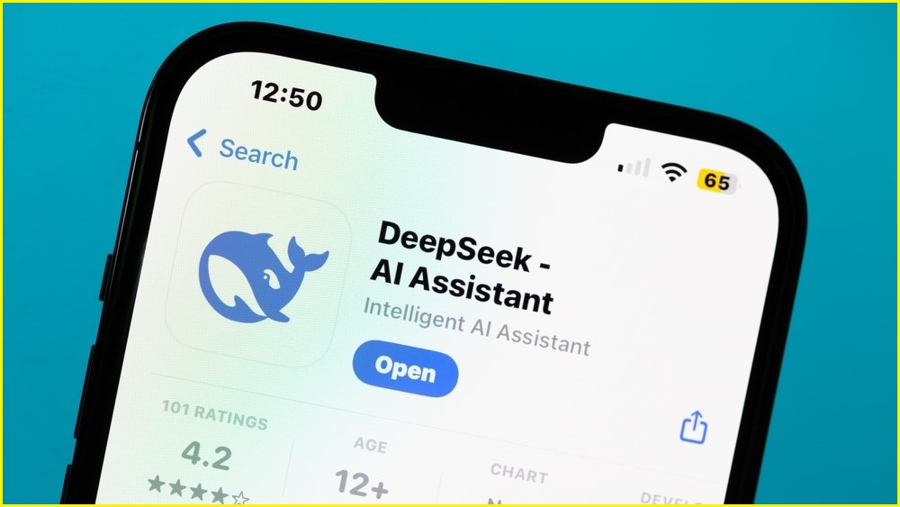 deepseek ai app and phone shutterstock