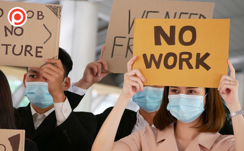 Unemployed,Employees,During,The,Plague,Are,Protesting,Against,The,Job.
