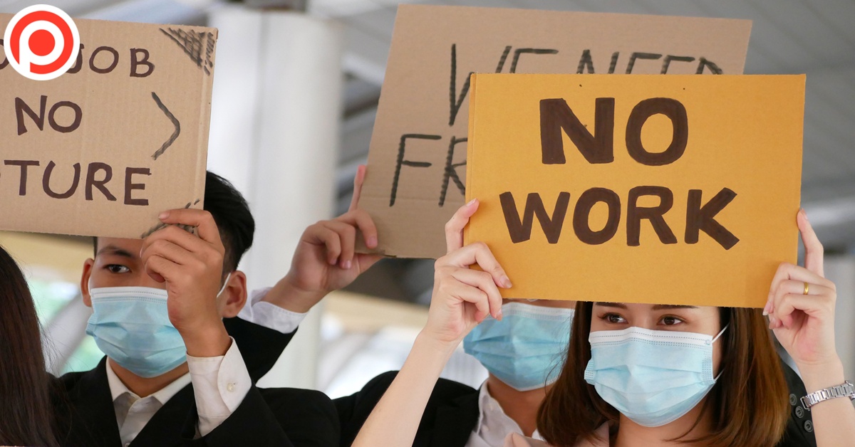 Unemployed,Employees,During,The,Plague,Are,Protesting,Against,The,Job.