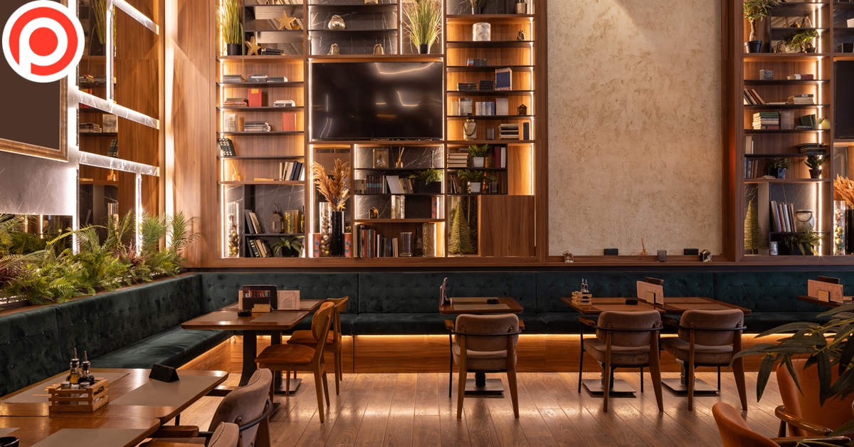 Restaurant,Interior,Featuring,Wooden,Furniture,,Soft,Lighting,,And,Timeless,Design