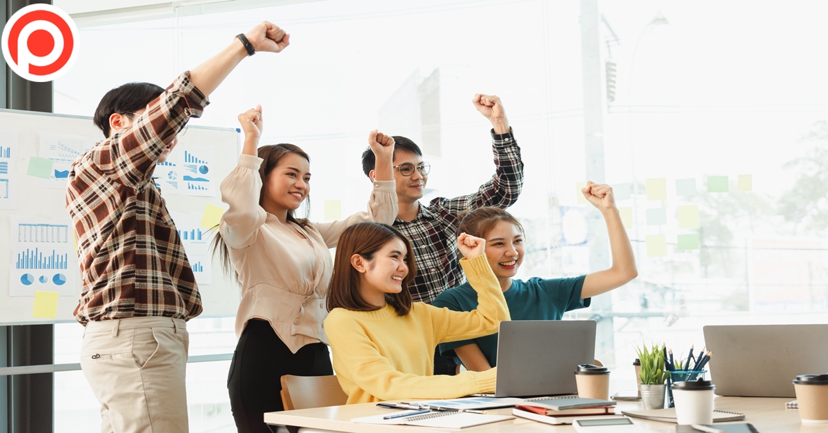 Yes!,Happy,Asian,Start,Up,Multinational,Young,Business,Managers,Successfuly